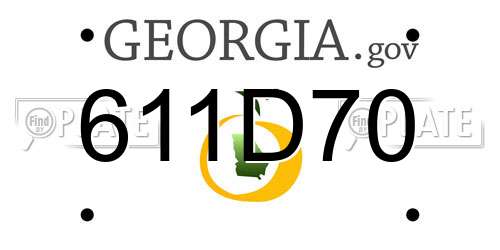 611D70 Georgia License Plate