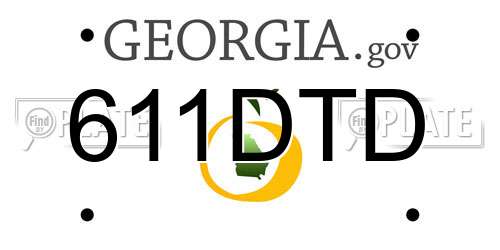 611DTD Georgia License Plate