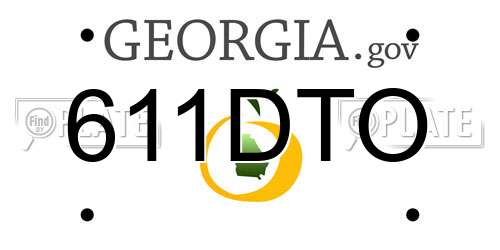 611DTO Georgia License Plate