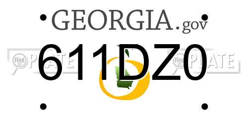 611DZ0 Georgia License Plate