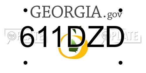 611DZD Georgia License Plate