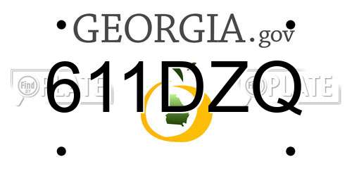 611DZQ Georgia License Plate