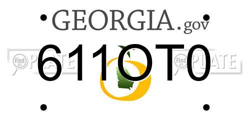 611OT0 Georgia License Plate