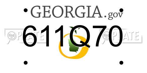 611Q70 Georgia License Plate