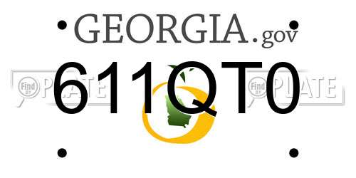 611QT0 Georgia License Plate