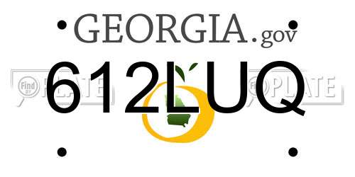 612LUQ Georgia License Plate