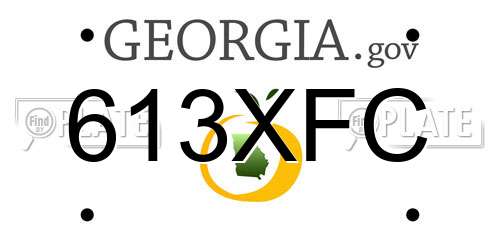 613XFC Georgia License Plate