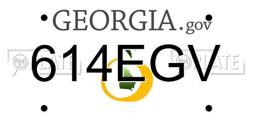 614EGV Georgia License Plate