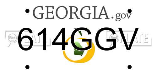 614GGV Georgia License Plate