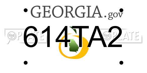 614TA2 Georgia License Plate