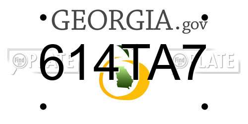 614TA7 Georgia License Plate