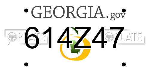 614Z47 Georgia License Plate