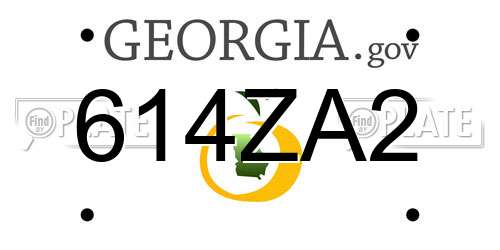 614ZA2 Georgia License Plate