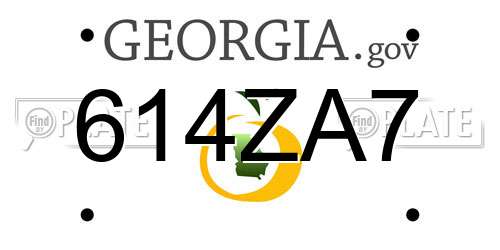 614ZA7 Georgia License Plate