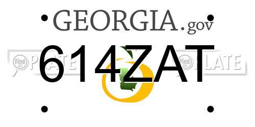 614ZAT Georgia License Plate