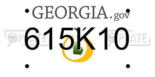 615K10 Georgia License Plate