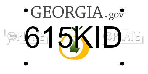615KID Georgia License Plate