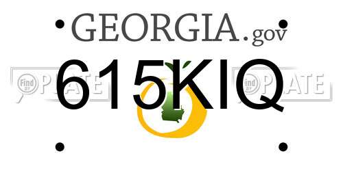 615KIQ Georgia License Plate