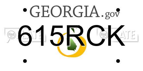 615RCK Georgia License Plate