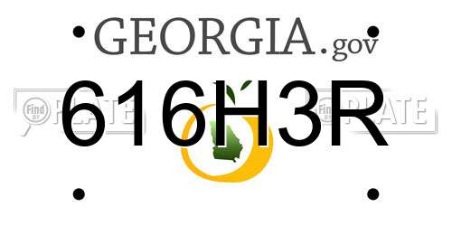 616H3R Georgia License Plate