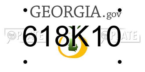 618K10 Georgia License Plate