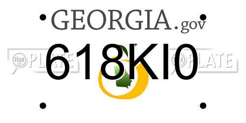 618KI0 Georgia License Plate