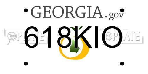 618KIO Georgia License Plate
