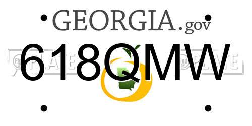 618QMW Georgia License Plate