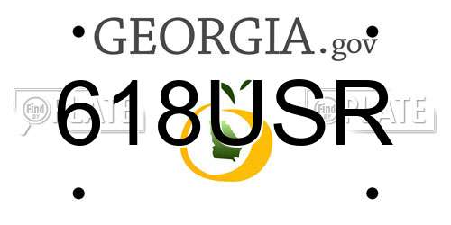 618USR Georgia License Plate