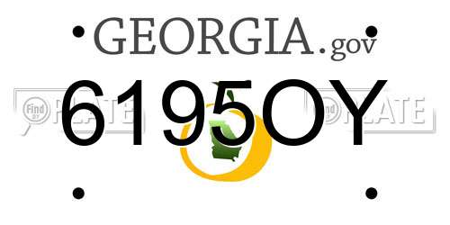6195OY Georgia License Plate