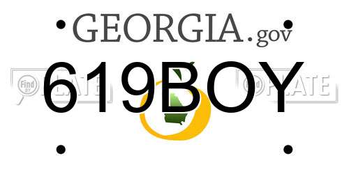 619BOY Georgia License Plate