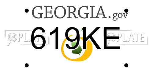 619KE Georgia License Plate