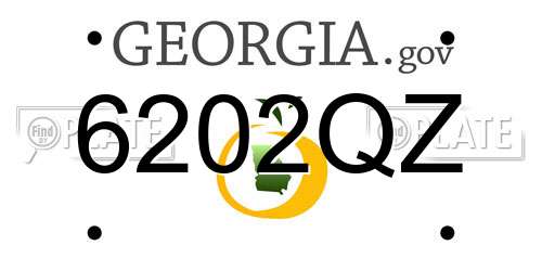 6202QZ Georgia License Plate