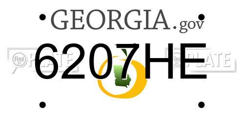 6207HE Georgia License Plate