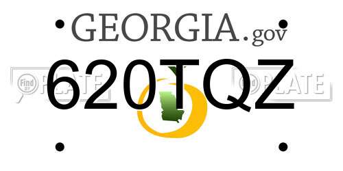 620TQZ Georgia License Plate