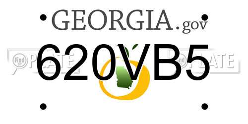 620VB5 Georgia License Plate