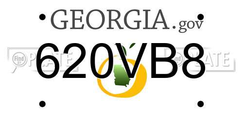 620VB8 Georgia License Plate