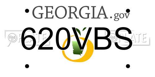 620VBS Georgia License Plate