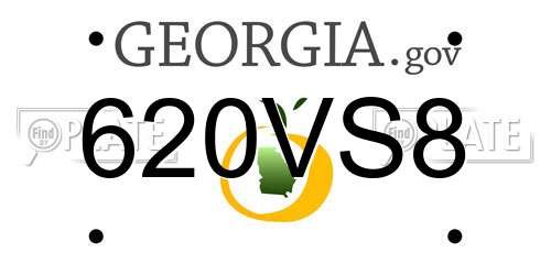 620VS8 Georgia License Plate