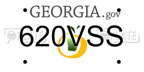 620VSS Georgia License Plate