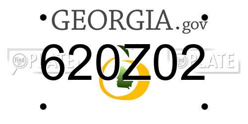 620Z02 Georgia License Plate