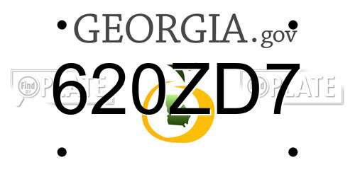 620ZD7 Georgia License Plate