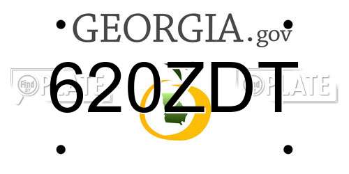 620ZDT Georgia License Plate
