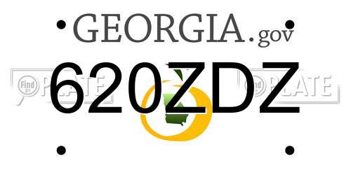 620ZDZ Georgia License Plate
