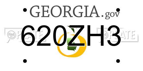 620ZH3 Georgia License Plate