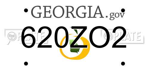 620ZO2 Georgia License Plate