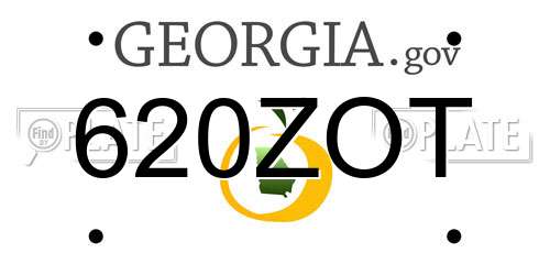 620ZOT Georgia License Plate