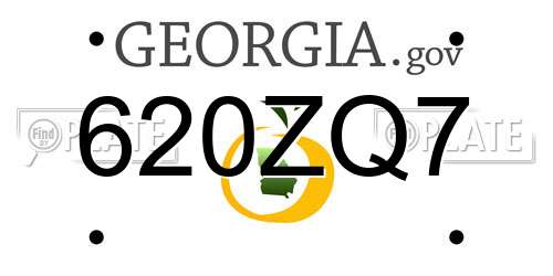 620ZQ7 Georgia License Plate