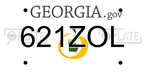 621ZOL Georgia License Plate