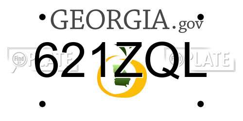 621ZQL Georgia License Plate